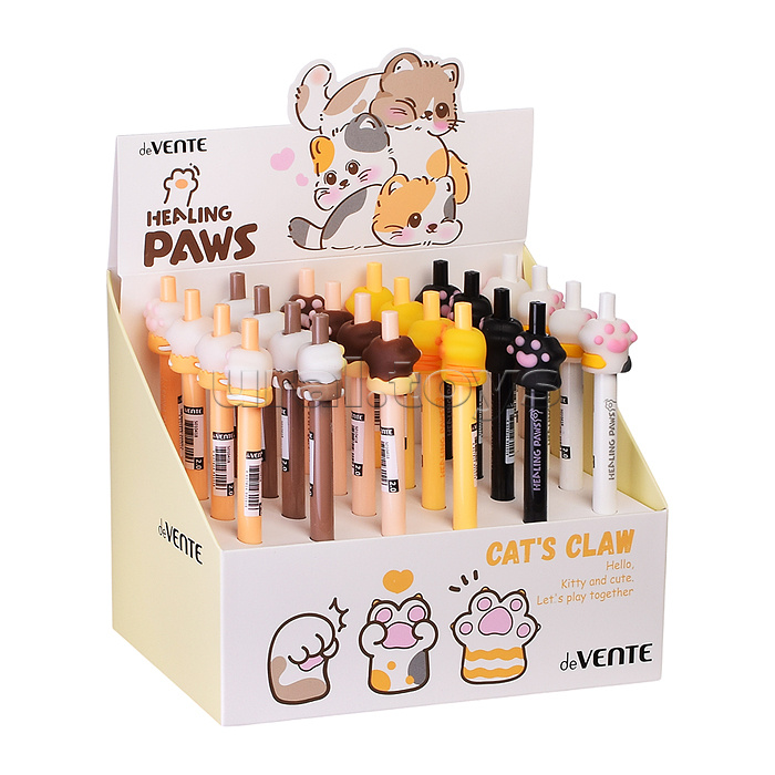 Карандаш вечный автоматический подарочный "Cat Paw" с декоративным элементом, d=2 мм, с наконечником из специального металлического сплава - заменяет 300 обычных карандашей, индивидуальная маркировка, в картонном дисплее, синяя, ассорти 6 дизайнов