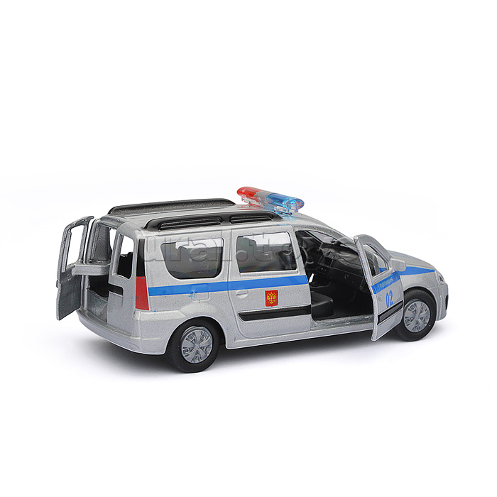 Машина металл LADA Largus Полиция 12 см, (откр. дв., багаж.,) инерц., в коробке