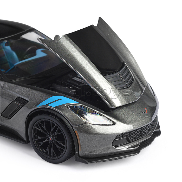 Машинка die-cast 2017 Corvette Grand Sport, 1:24, серебристая, открывающиеся двери
