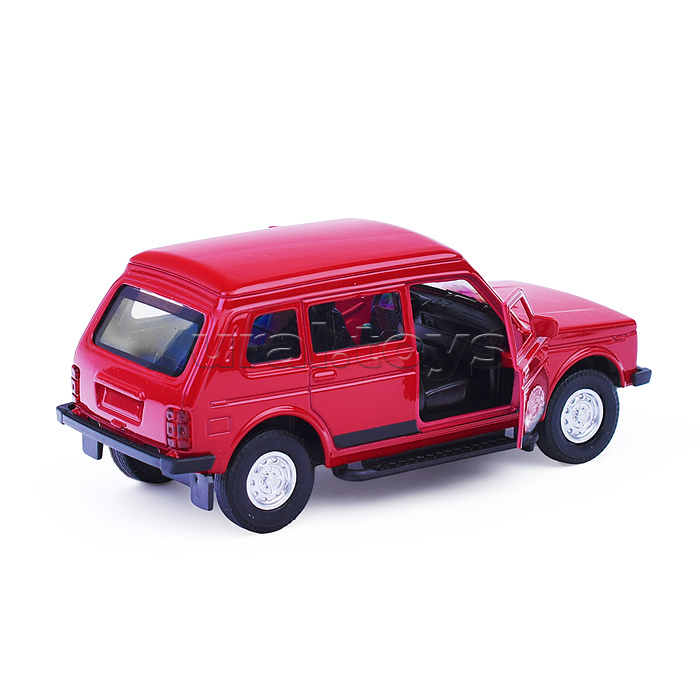Машина металл LADA 4x4 2131 12 см, (двери, багаж, красный)инерц, в коробке