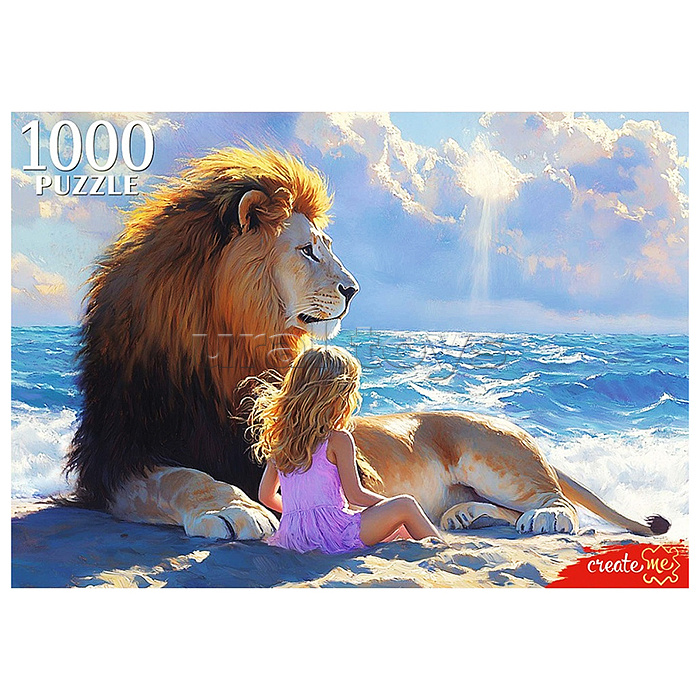 Пазлы 1000 "Девочка и лев"