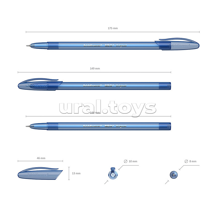 Набор из 4 ручек шариковых Neo® Stick Original 0.7, Super Glide Technology, цвет чернил синий