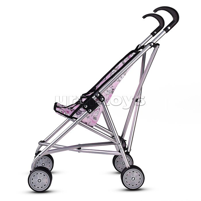 Коляская кукольная трость, металлическая, принт кошки