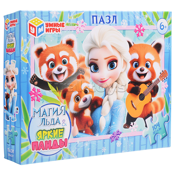 Пазлы 104 "Магия льда & Яркие панды"