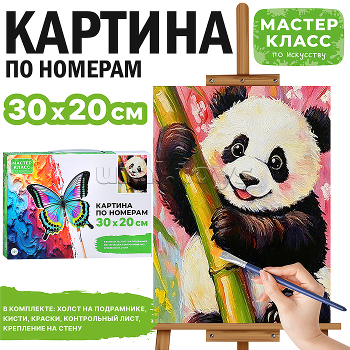 Картина по номерам MKR3020-137 "Весёлая панда" 30х20 см.