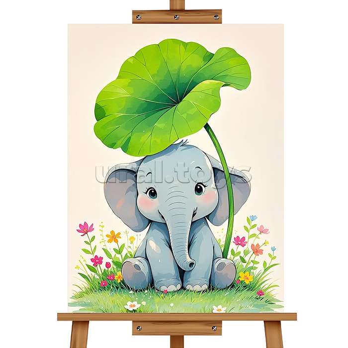Набор для рисования "Картина по номерам 30х20 см. Маленький слонёнок"