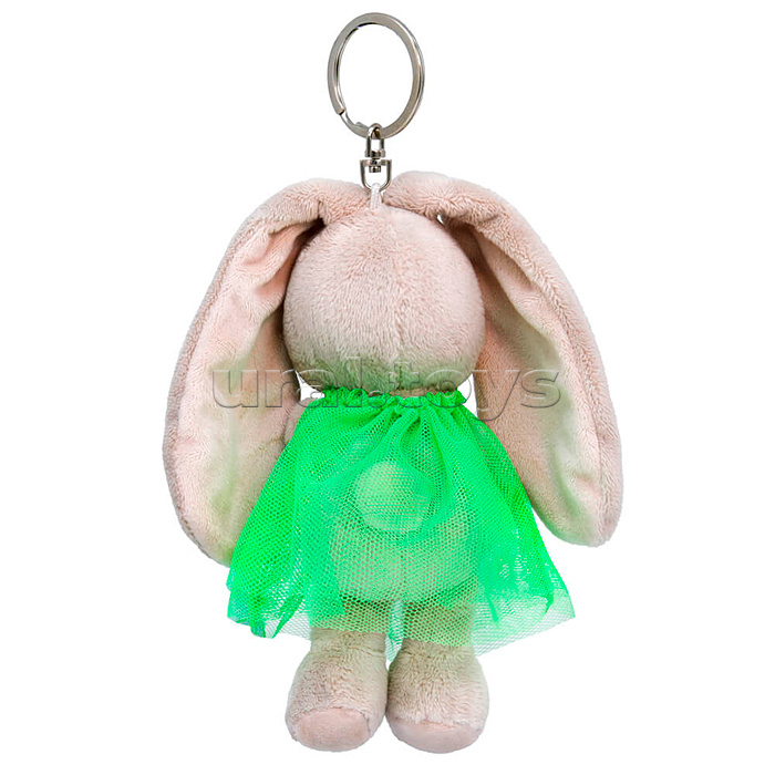 Брелок Зайка Ми в зелёном платье, с морковкой