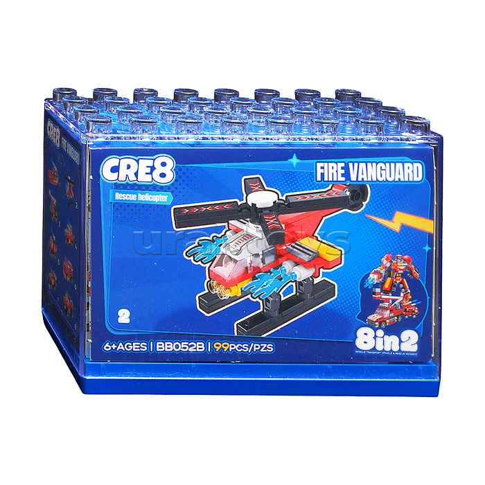 Конструктор "Робот-пожарный" 8 в 1 в коробке