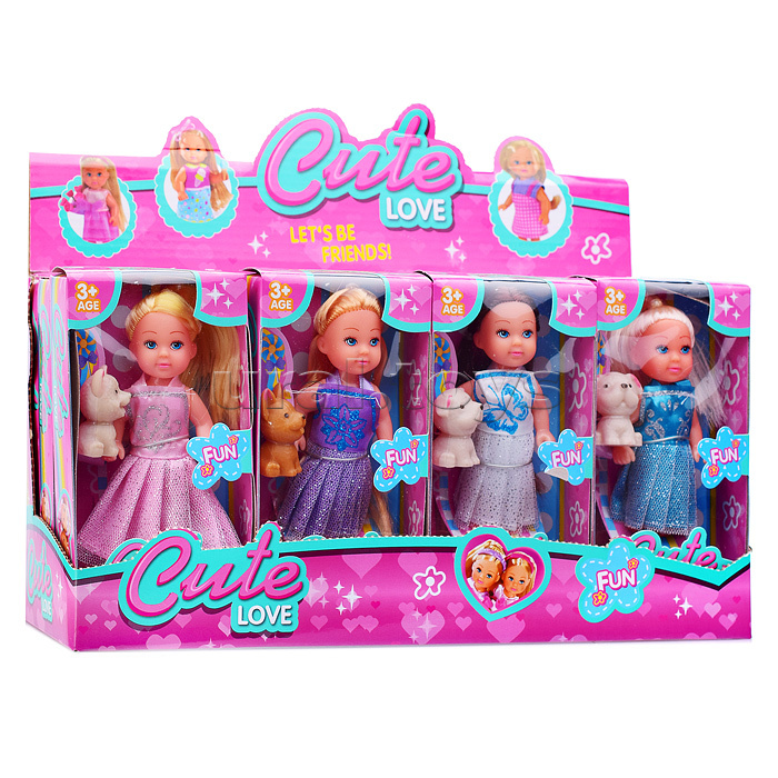 Кукла с щенком, в коробке