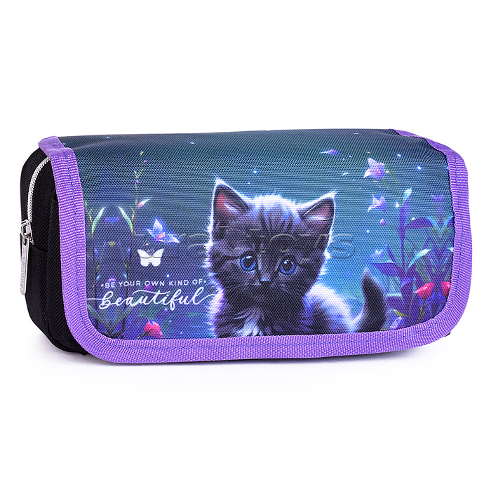 Пенал "Beautiful Cat" 20,5x9,5x7 см, прямоугольный для 40 предметов, отделение на молнии, наружный карман на молнии, с верхней створкой на липучке, плотный износостойкий полиэстер с водоотталкивающей пропиткой Пенал "Beautiful Cat" 20,5x9,5x7 см, прямоугольный для 40 предметов, отделение на молнии, наружный карман на молнии, с верхней створкой на липучке, плотный износостойкий полиэстер с водоотталкивающей пропиткой