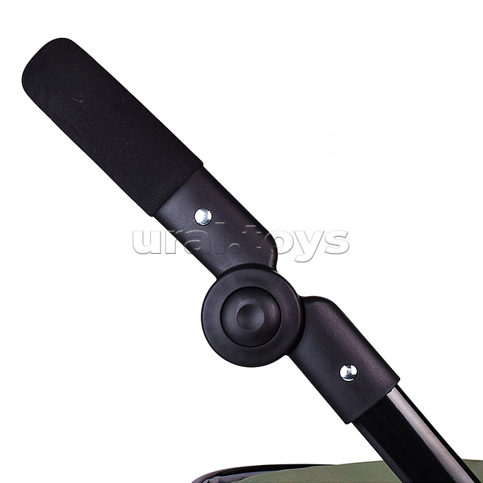 Коляская кукольная металлическая, прогулочная, с корзиной, серо-зеленая