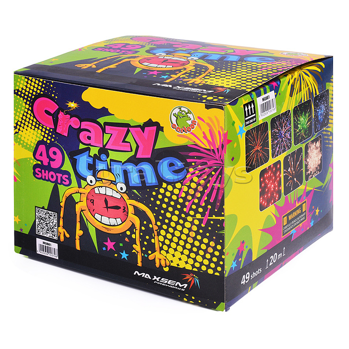 Батарея салютов "Crazy Time" (0,8" х 49 залп.) * в кор. 8 шт. Срок до 01.02.30