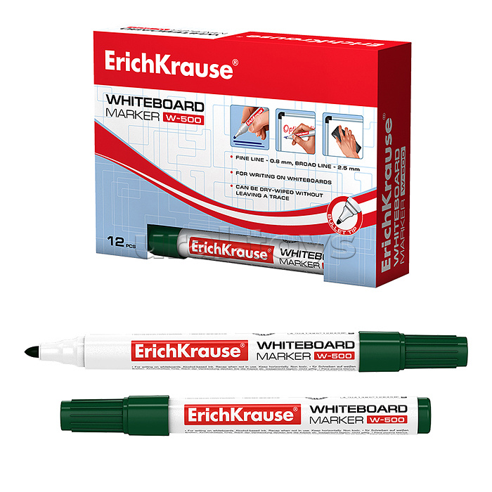 Маркер для досок W-500, цвет чернил зеленый, в коробке