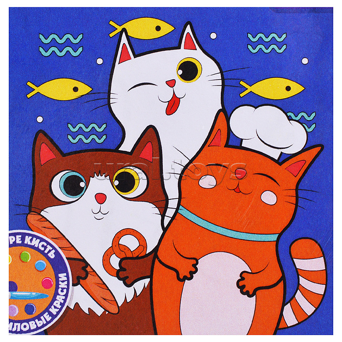 Картина по номерам "Котята-поварята" 20х20см