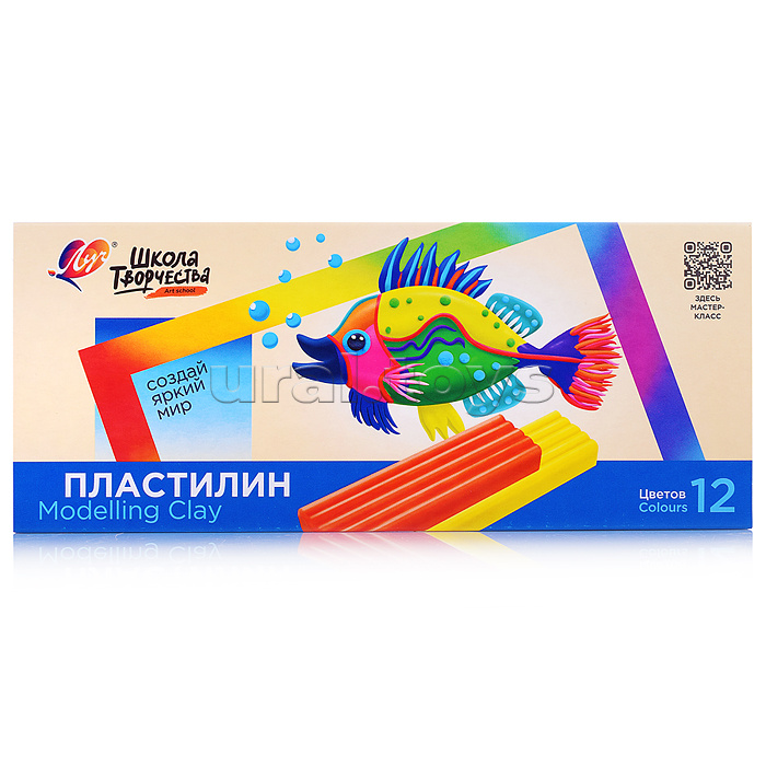 Пластилин детский 12 цв. "Школа творчества"