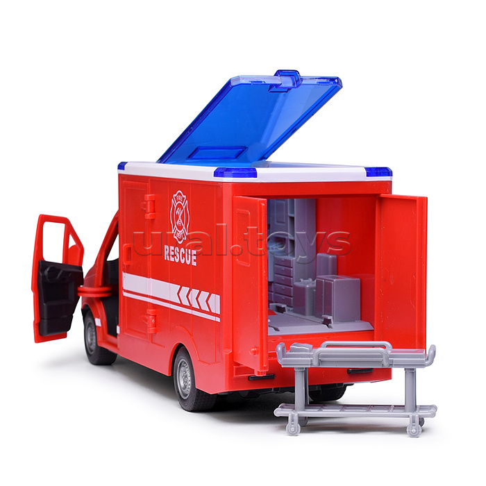 Машина "Rescue service" (свет, звук) цвет красный, в коробке