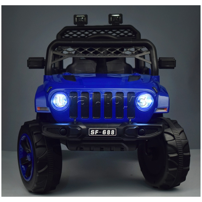 Электромобиль "Кросс" на аккумуляторе, с р/у управлением, в коробке (синий)