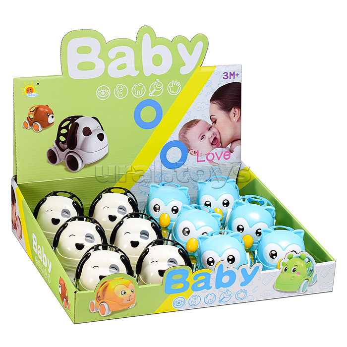 Погремушка "Собачка, сова" в коробке