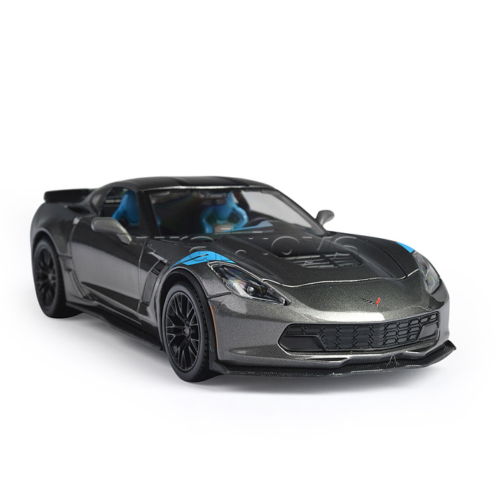 Машинка die-cast 2017 Corvette Grand Sport, 1:24, серебристая, открывающиеся двери