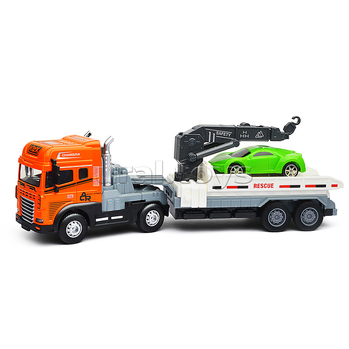 Машина "Кран эвакуатор" (свет, звук) в коробке