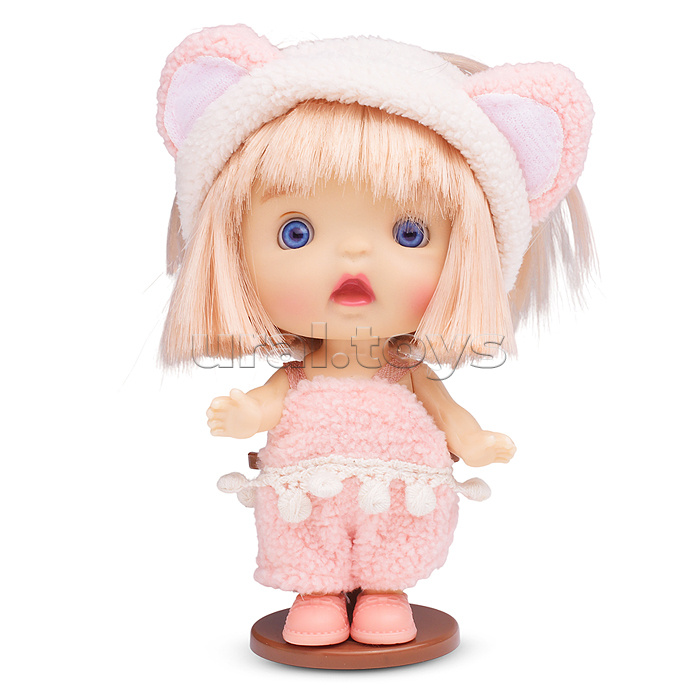 Виниловая кукла Baby Cute в шапке с ушками, 10 см