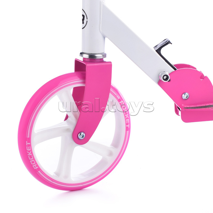 Самокат 2-х колесный ROCKET,колеса PU/ 200 мм,ABEC 7, розовый