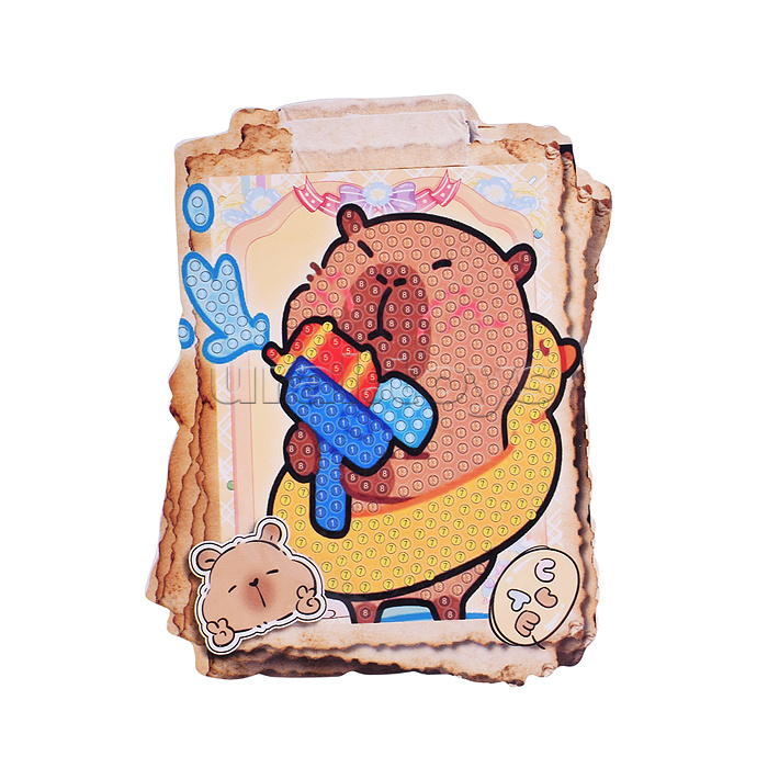 Мозаика алмазная "Такая разная капибара" 10*13см