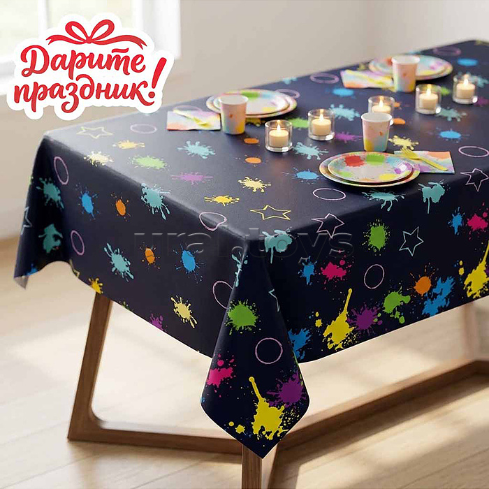 Скатерть "Неоновый всплеск", 137*274см