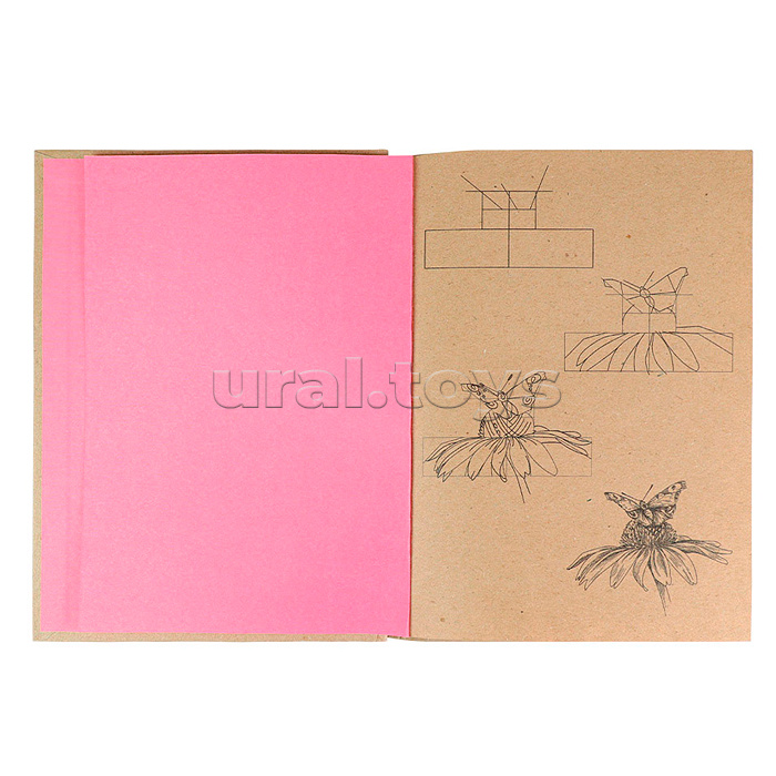 Скетчбук 80л. с пошаговыми эскизами "Беззаботное настроение" 7БЦ, КБС с резинкой