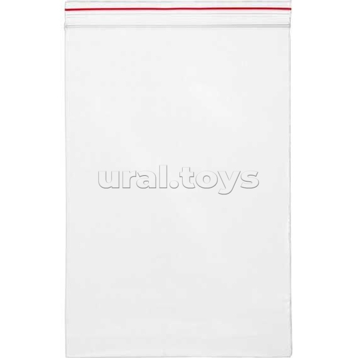 Пакет упаковочный с замком Zip Lock 100x150 мм, ПНД, 35 мкм, прозрачный, с красной полосой на zip-застежке, 100 шт в упаковке