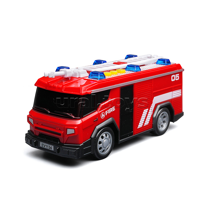 Машина "Пожарная служба" 1:32 (свет. Звук) в коробке