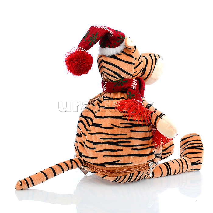 Мягкая игрушка-сумка, на молнии "Тигр" (15х14х28 см.)