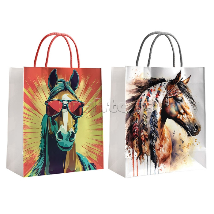 Пакет подарочный "Символ года" крафт 18х23х10см, 140г/м, коричневый