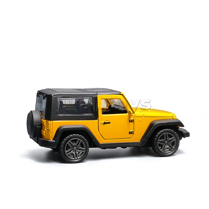 Жёлтая инерционная машинка вид D die-cast , 1:32