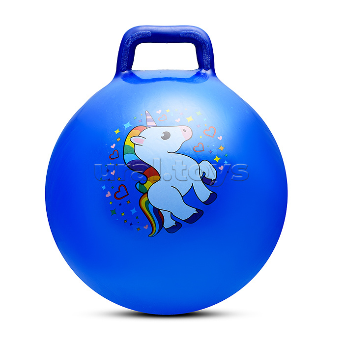 Мяч с ручкой 45см "Единорог" (цвет в ассортименте)