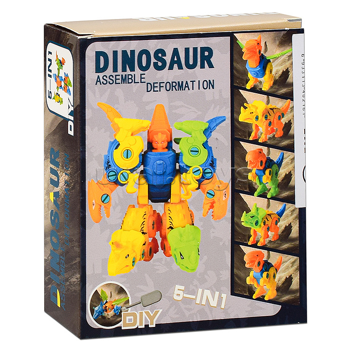 Конструктор "Динозавр" с отверткой, в коробке