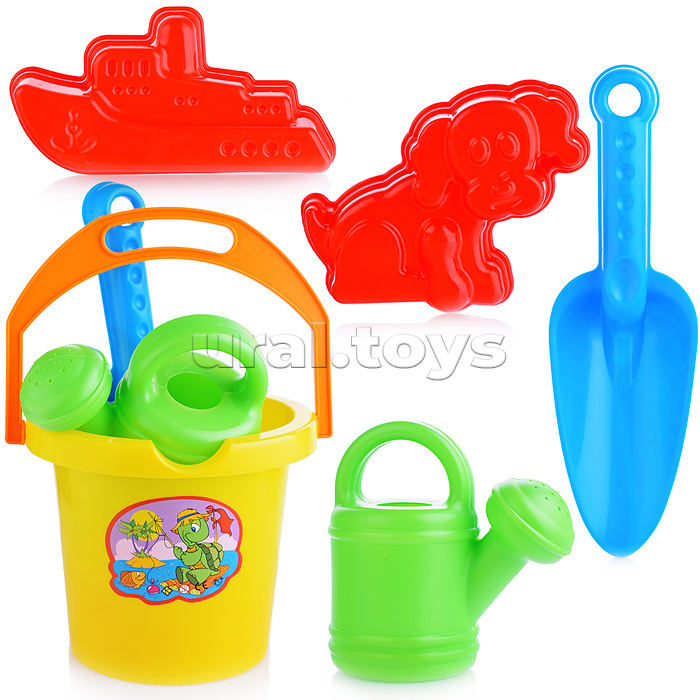 Комплект "Гамми" с совком и 2 формочками с лейкой мал.