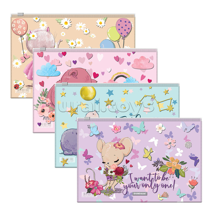 Zip-пакет пластиковый Cute Animals, B5, ассорти (в пакете по 12 шт.) Zip-пакет пластиковый Cute Animals, B5, ассорти (в пакете по 12 шт.)
