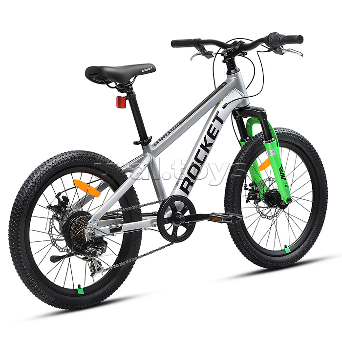 Велосипед 20" Rocket Rower, цвет серый/зеленый, размер 11"
