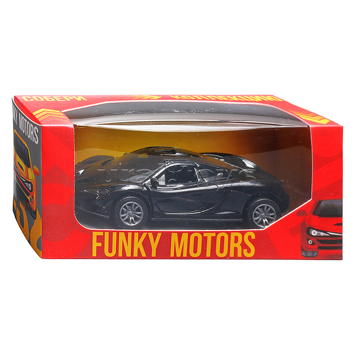 Чёрная инерционная машинка вид А die-cast , 1:32