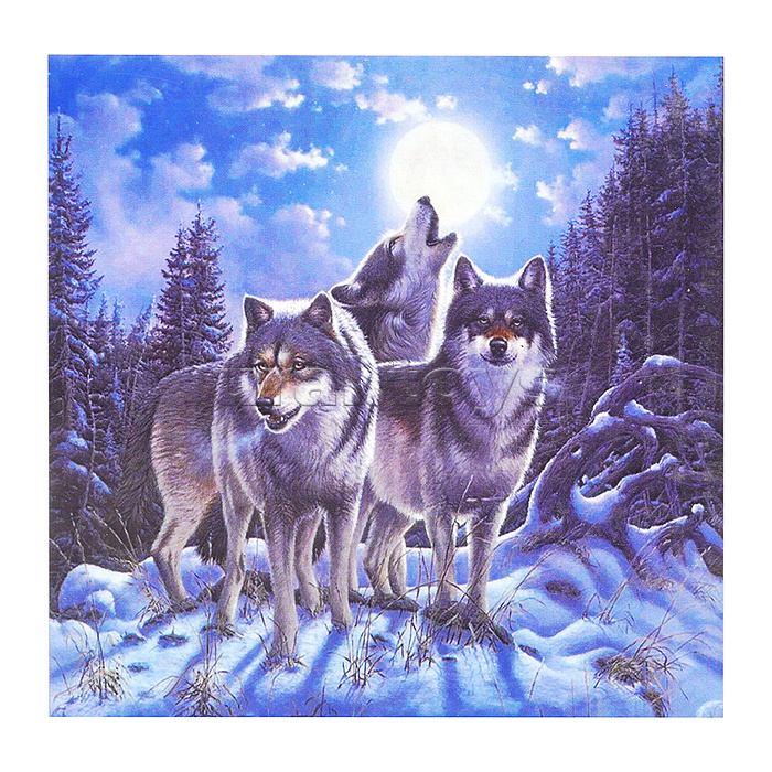 Алмазная мозаика 30х30 "Ночное трио"