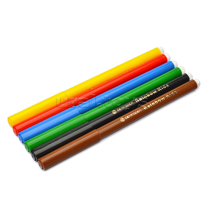 Фломастеры 06 цветов "Centropen Rainbow Kids" с трехгранным держателем (смываемые) в пластиковом пакете Фломастеры 06 цветов "Centropen Rainbow Kids" с трехгранным держателем (смываемые) в пластиковом пакете