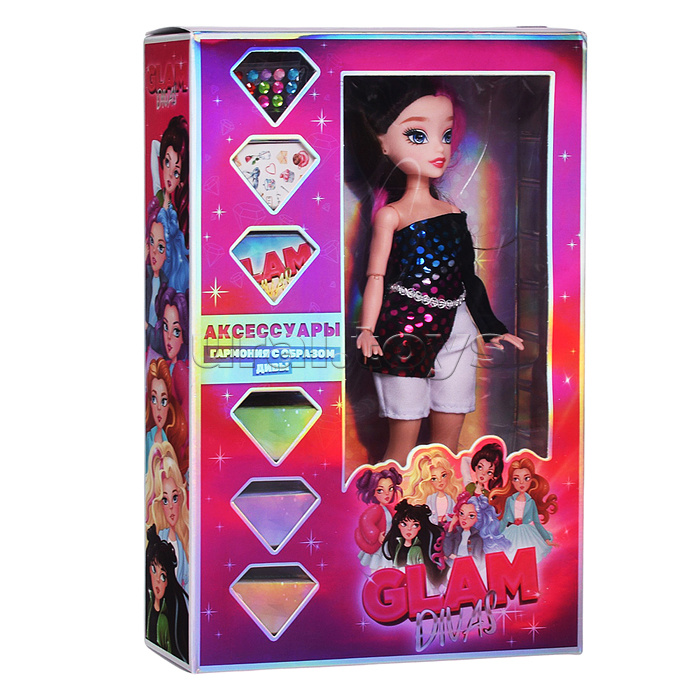 Модная кукла Glam Divas Music Diva Алекс с аксессуарами, 25 см