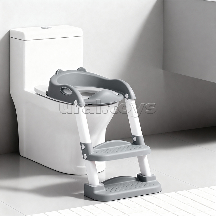 Детская накладка на унитаз со ступенькой (серый)