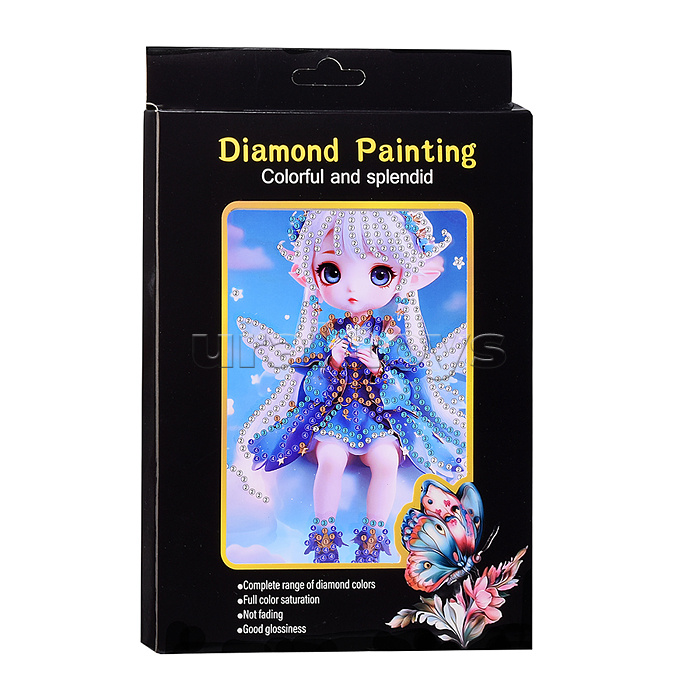 Мозаика алмазная "Девочка-бабочка" 15*20см