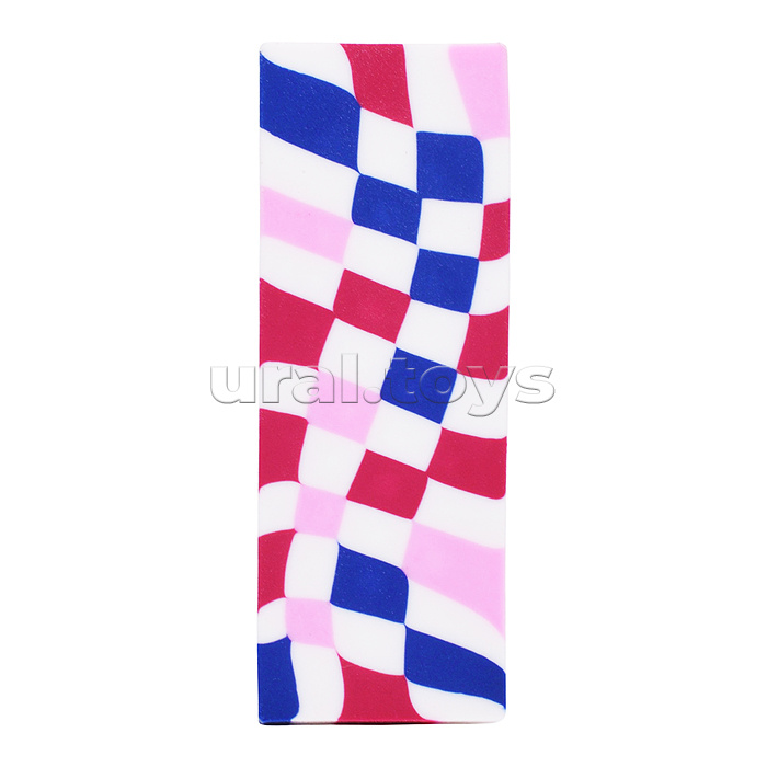 Ластик декорированный "Trendy teens checkerboard" узор в виде шахматной доски, цвета ассорти
