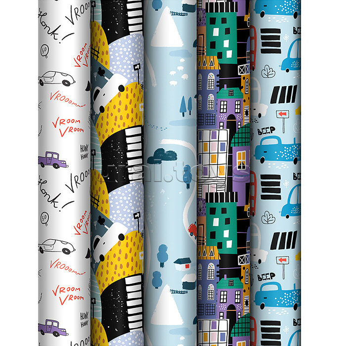 Упаковочная бумага глянц. 70*100см, "Cars", 80 г/м2, ассорти, 5 дизайнов Упаковочная бумага глянц. 70*100см, "Cars", 80 г/м2, ассорти, 5 дизайнов