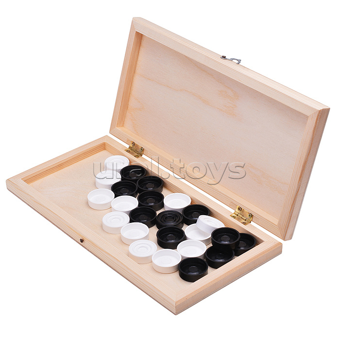 Шашки с шахматной доской (дерево)