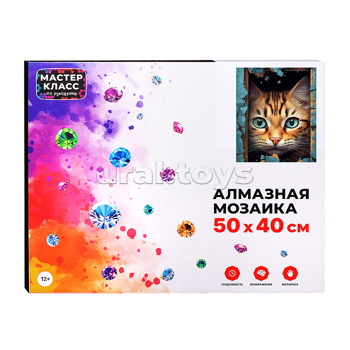 Мозаика алмазная "Котик" 40*50см.