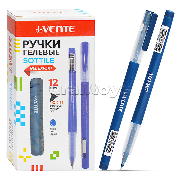 Ручка гелевая "Sottile" d=0,38 мм, синий корпус с полупрозрачной матовой грип-зоной, сменный стержень, индивидуальная маркировка, синяя Ручка гелевая "Sottile" d=0,38 мм, синий корпус с полупрозрачной матовой грип-зоной, сменный стержень, индивидуальная маркировка, синяя